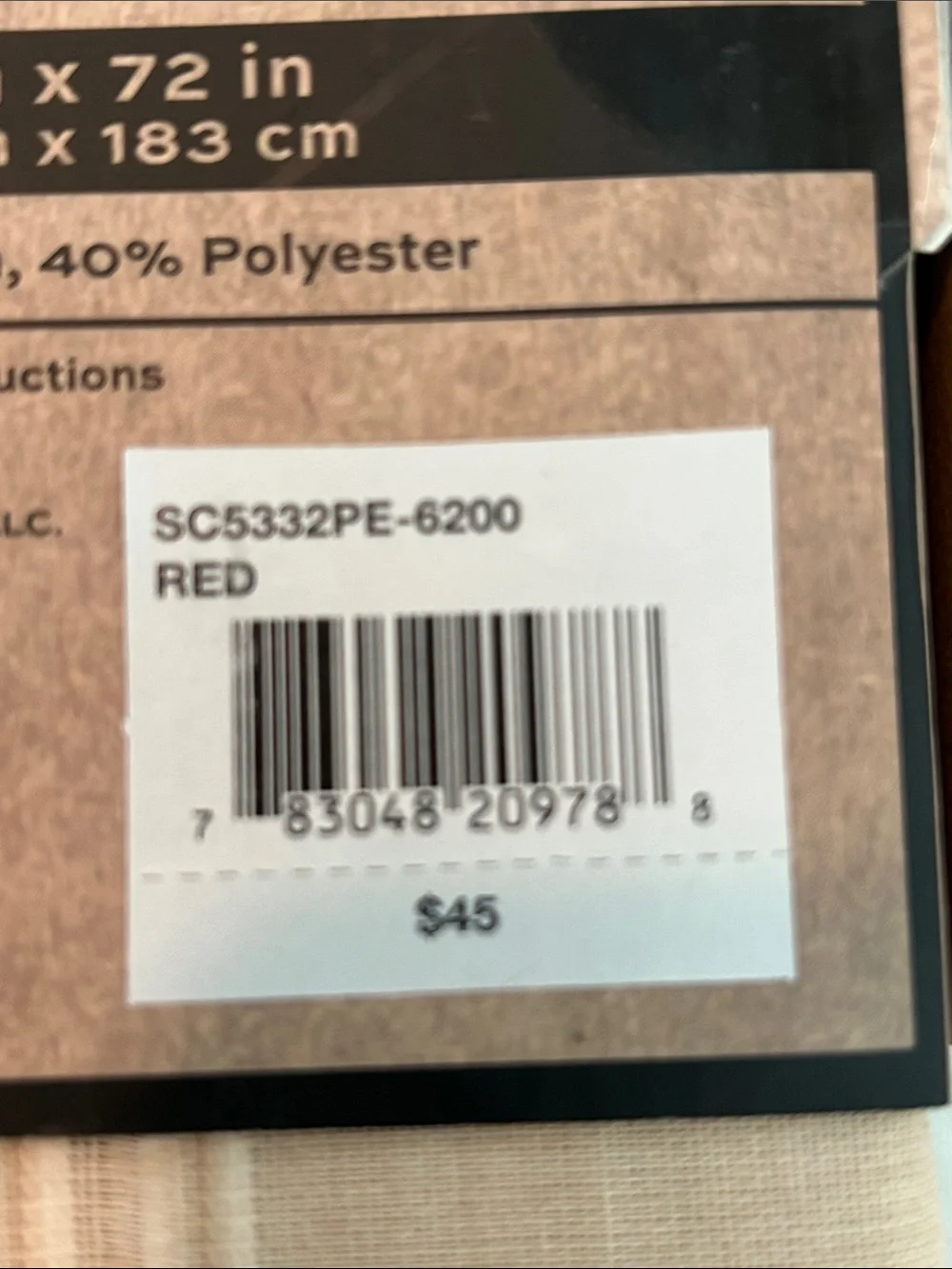 Frye & Co. Home Collection Shower Curtain Western Southwestern red NEW